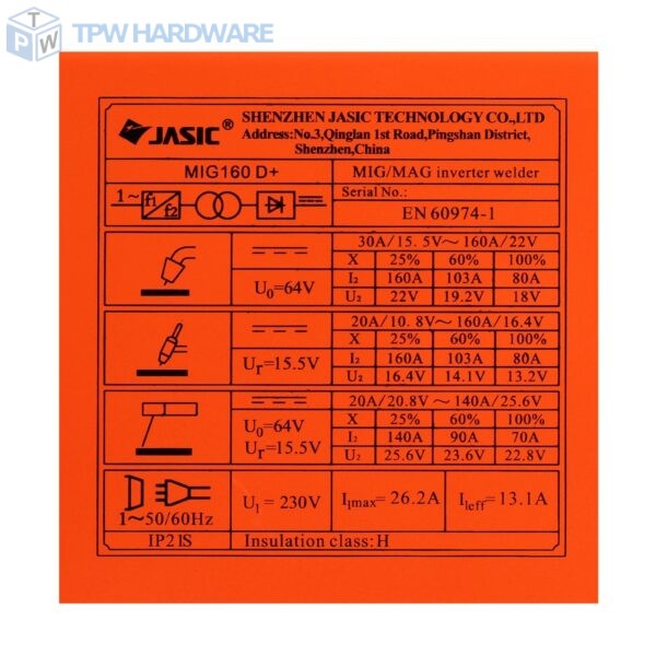 เครื่องเชื่อม JASIC รุ่น MIG160D+