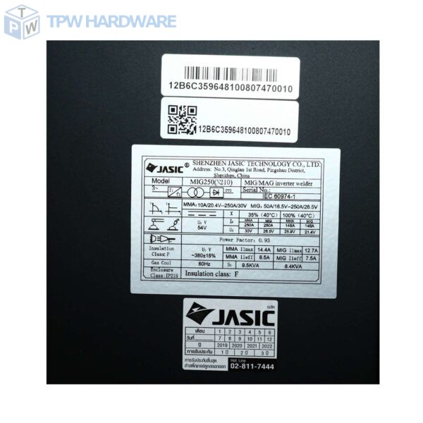 JASIC เครื่องเชื่อม ตู้เชื่อม Inverter IGBT รุ่น MIG250N210 มี 2 ระบบ MIG และ MMA