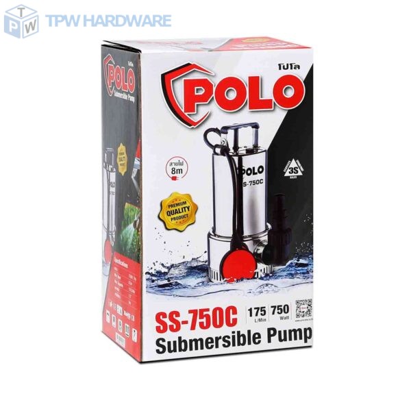 POLO ปั๊มจุ่ม 750 วัตต์ (1 แรงม้า) รุ่น SS-750C