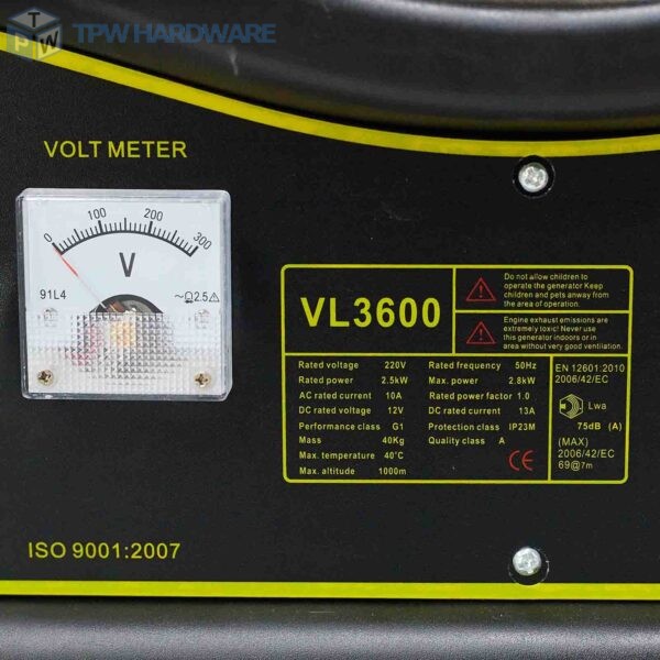 เครื่องปั่นไฟ เครื่องยนต์เบนซิน 2.8KW สตาร์ทมือ VALU (วาลู) รุ่น VL3600