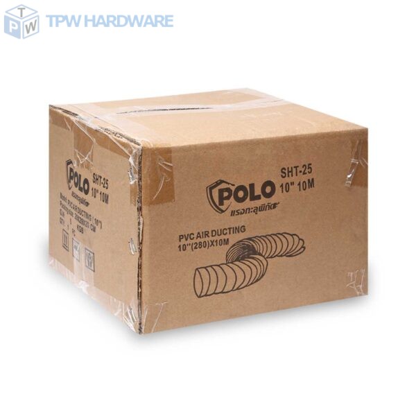 POLO ท่อลม 10 นิ้ว ยาว 10เมตร สำหรับพัดลมดูดเป่า รุ่น SHT-25